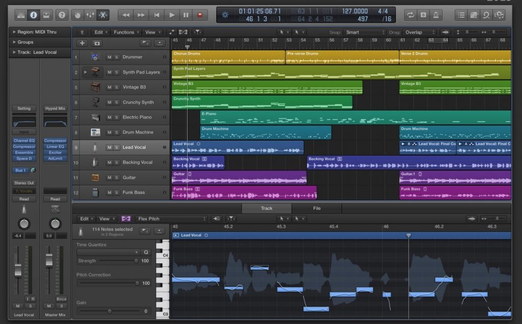 how to change pitch in logic pro x